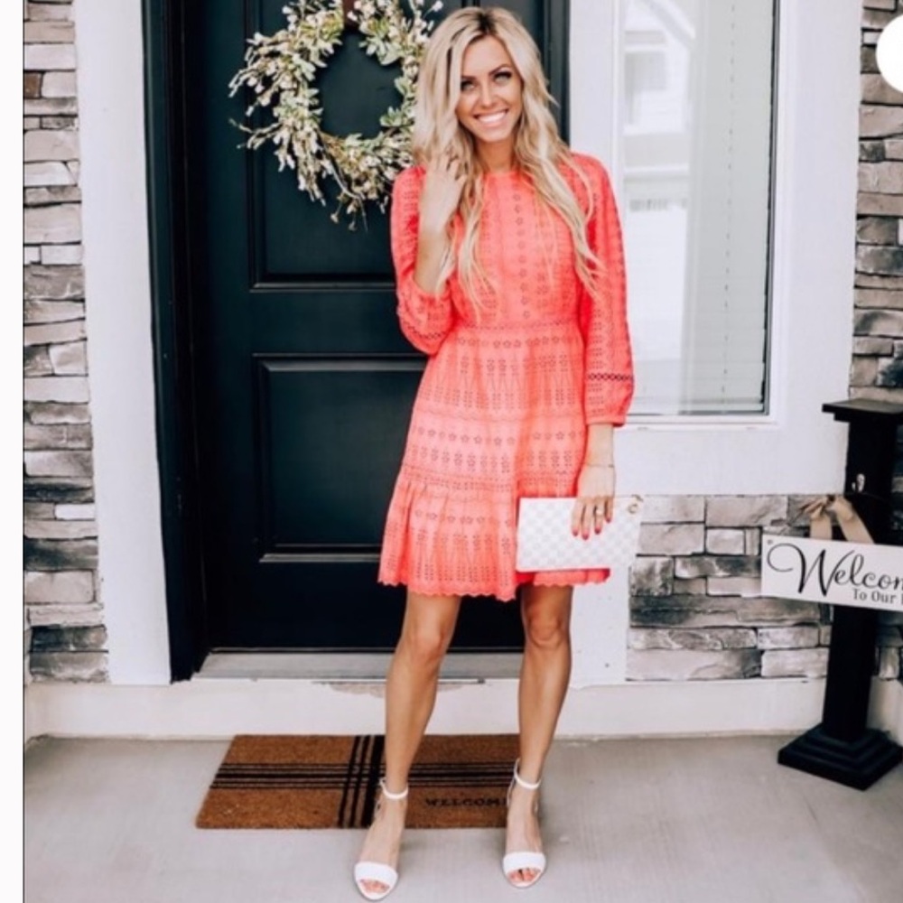 J CREW EYELET DRESS. 4 TALL.